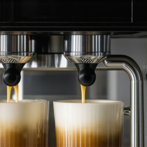 Close-up of a professional espresso machine demonstrating thermal stability technology