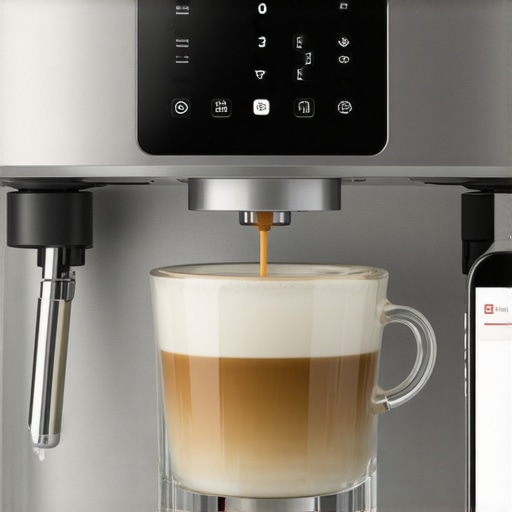 Modern superautomatic espresso machine with smart technology and app connectivity