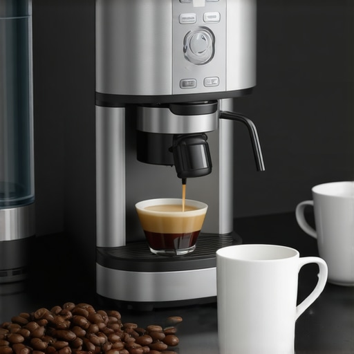 Modern super automatic espresso machine with grinder and frother on kitchen counter