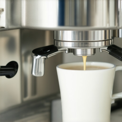 Barista frothing milk with a super automatic espresso machine