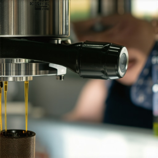 Barista adjusting the grind size on a coffee grinder to reduce oil content