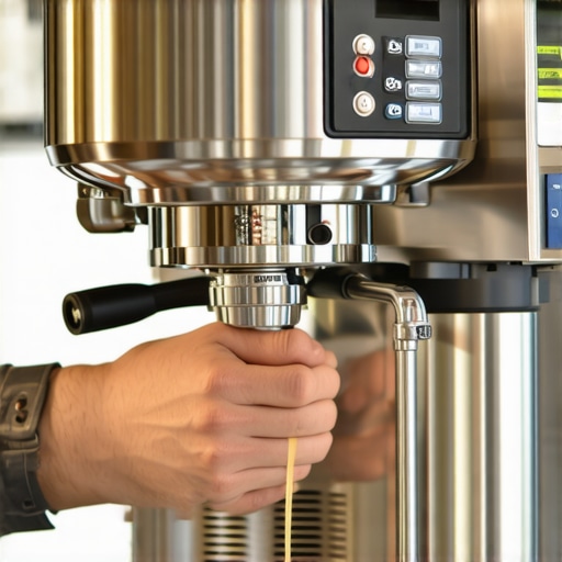 A barista using a digital refractometer to calibrate an espresso grinder for perfect brew