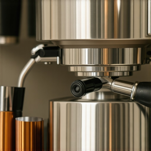 A technician cleaning the pump area of a super automatic espresso machine with brushes and tools