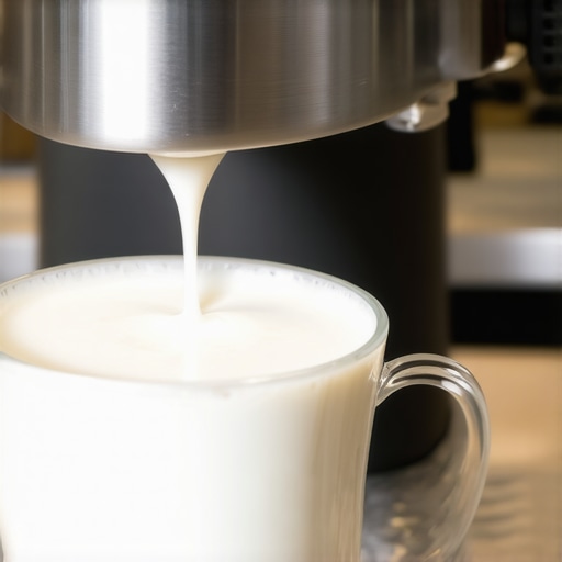 Barista creates perfect microfoam with automatic milk frother