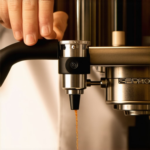A skilled barista fine-tuning a high-quality espresso grinder to improve flavor extraction.