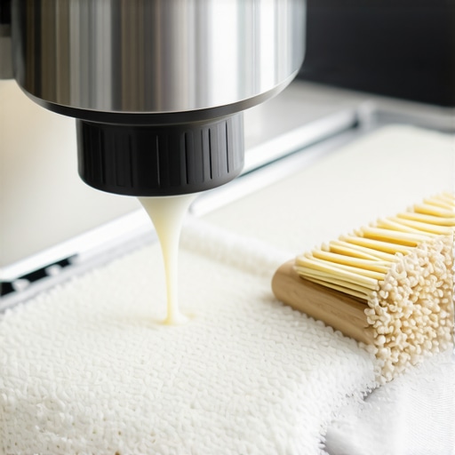 Person scrubbing the milk frother of a super automatic espresso machine with a brush