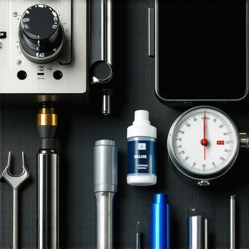 Close-up of tools for maintaining espresso machines and grinders.