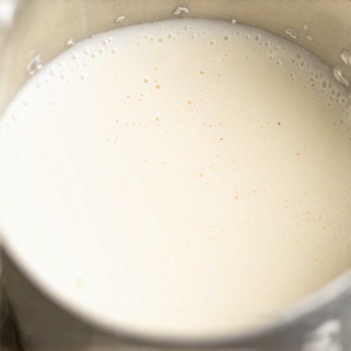 A sleek automatic milk frother displaying temperature settings and steaming oat milk