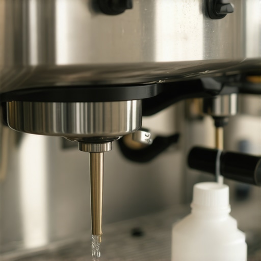 Technician cleaning the water flow sensor of a super automatic espresso machine for proper function.