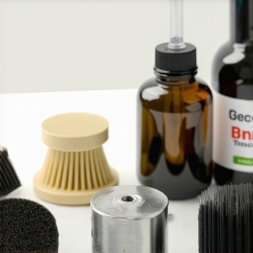 Selection of professional cleaning and maintenance tools for espresso machines